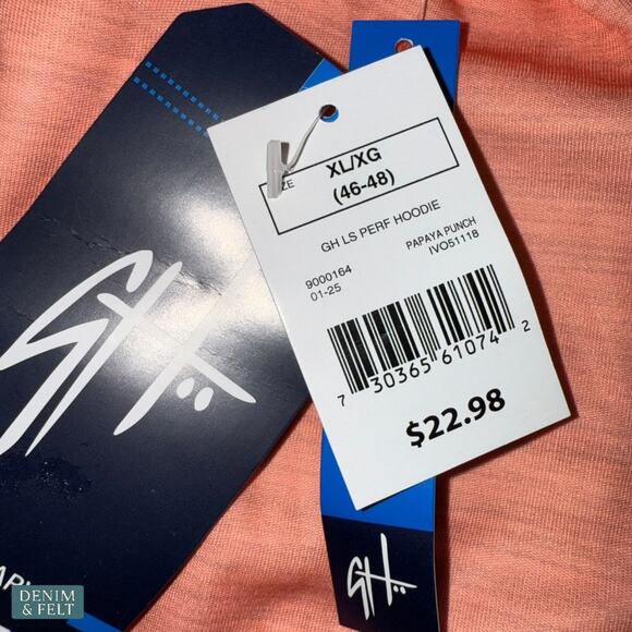 Guy Harvey Papaya Punch LS Performance Fishing Hoodie UPF Sun Shirt NEW~NWT - Picture 16 of 16